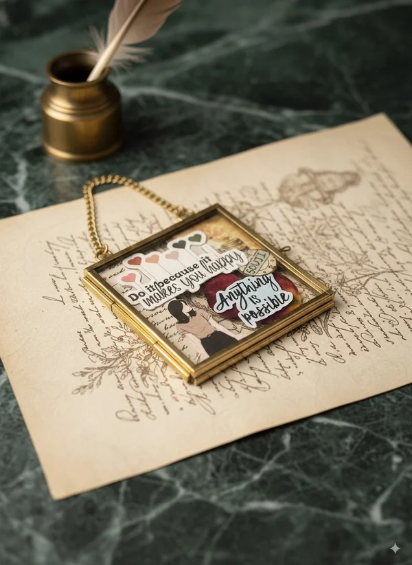 Vintage Golden Glass Brass Frames